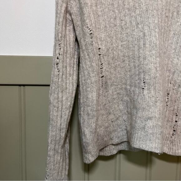 Nili Lotan Gray Cashmere Baxter Distressed Sweater Size XS - Picture 7 of 10